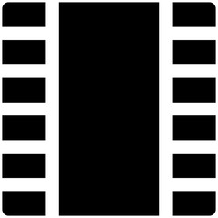 Obraz premium Video Reel Vector Icon, Film Strip Icon, Reel , User Interface, User Experience, Silhouette Style Isolated Vector Icon. 