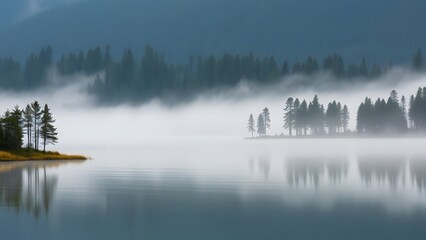 Fototapeta premium fog on the lake