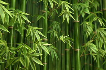 Pixel Perfect Picture of Green Natural Bamboo Plant Background, 3D RenderingHigh Detail, 8K