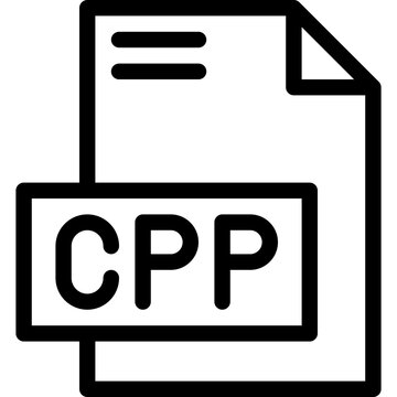 CPP File Format Vector Icon, Isolated On Abstract Background. Lineal Icon.