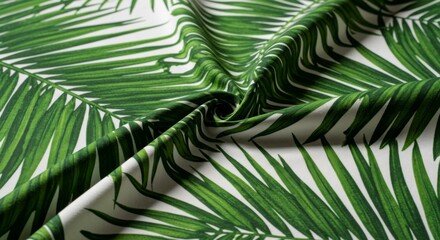 Green Palm Leaf Fabric Texture
