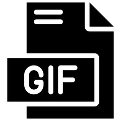 GIF File Format Vector Icon, Isolated On Abstract Background. Silhouette Icon.