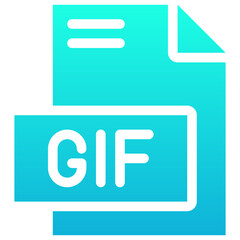 GIF File Format Vector Icon, Isolated On Abstract Background. Silhouette Gradient Icon.