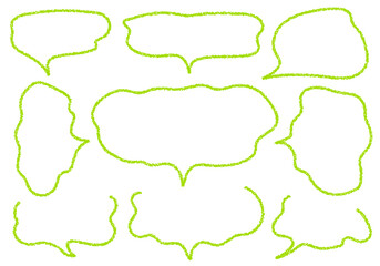 クレヨン素材　手描きのふきだしセット