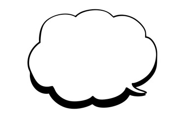 漫画の吹き出しのイラスト　黒