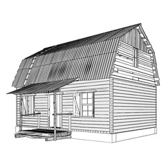 Antique Old Wood House Vector. An Illustration Of a Vintage Retro Old Residential House Isolated On A White Background.