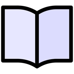 Book Reading Vector Icon, Open Book, Lineal Color Style Isolated Vector Icon.