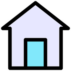 Home Button Vector Lineal Color Isolated Icon, User Interface Icon.