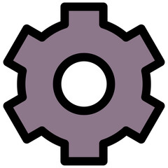 Gear Setting, Cogwheel Icon, Lineal Color Style Isolated Vector Icon.