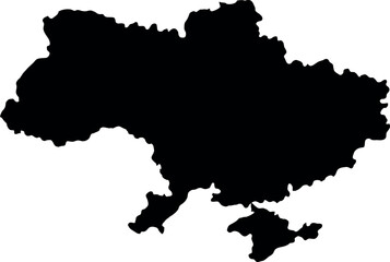 Ukraine Simple Map without Borders Vector Illustration