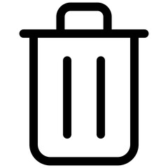 Trash Bin, Recycle Bin Vector Lineal Isolated Icon, User Interface Icon. 