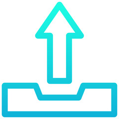Upload Sign Vector Lineal Gradient Isolated Icon, User Interface Icon.