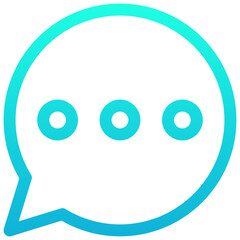 Chat Bubble Vector Lineal Gradient Isolated Icon, User Interface Icon.