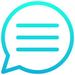Obraz premium Chat Box Speech Bubble Icon, Communication, Comment Box, Lineal Gradient Style Isolated Vector Icon,