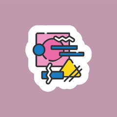 vintage sticker icon illustration
