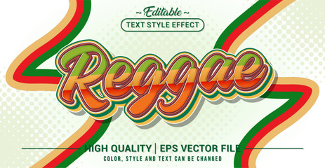 Editable text style effect - Reggae text style theme. Vector text style illustration template.