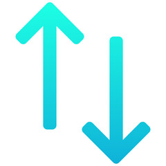 Up And Down Arrow Vector Silhouette gradient Isolated Icon, User Interface Icon.	
