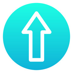 Up Arrow Vector Silhouette gradient Isolated Icon, User Interface Icon.	