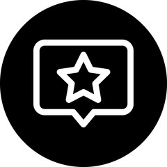 Favorite, Star In The Chat Box Vector Icon, Circular Style Isolated Vector Icon.