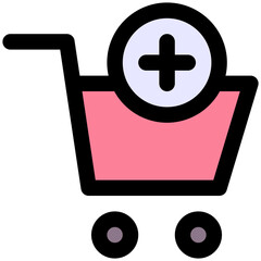 Fototapeta premium Add To Cart, Shopping Cart Vector Icon, Lineal Color Style Isolated Vector Icon. 