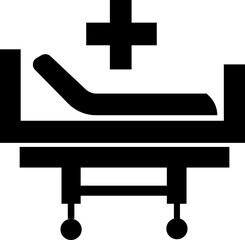 Fototapeta premium hospital bed icon. Medicine concept. Vector can be used for topics like healthcare, hospital, medical care recovery signs suitable for mobile app, website designs isolated on transparent background.