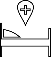 Fototapeta premium hospital bed icon. Medicine concept. Vector can be used for topics like healthcare, hospital, medical care recovery signs suitable for mobile app, website designs isolated on transparent background.
