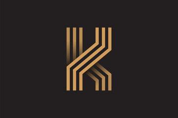 Line art letter K logo vector image