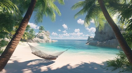 Tranquil Hammock Haven: Tropical Beach Paradise