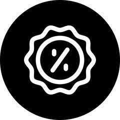 Discount Badge, Discount Tag Vector Icon, Discount Label Tag, Circular Style Isolated Vector Icon. 