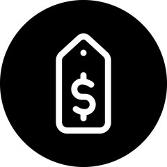 Price Tag Dollar Sign Price Label Vector Icon, Circular Style Isolated Vector Icon. 