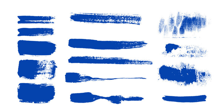 Navy blue brush stroke isolated on background. Paint brush stroke vector for ink paint, grunge design element, dirt banner, watercolor design, dirty texture. Trendy brush stroke, vector illustration