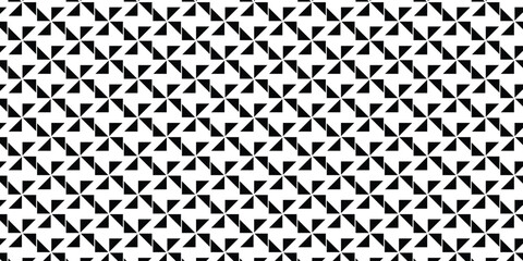 Seamless Black and White Geometric Triangle Pattern, Abstract Modern Interlocking Zigzag Repeat Background, Minimalist Monochrome Design with Sharp Angular Forms.