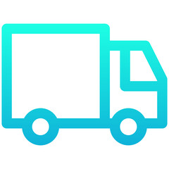 Fast Delivery Truck Vector Icon, Delivery Box, Delivery Package, Free Shipping Icon. Lineal Gradient Style Isolated Vector Icon.