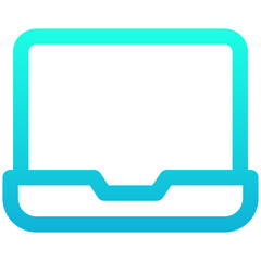 Laptop Icon For Mobile Apps Interface, Simple Laptop Vector Icon, Lineal Gradient Style Isolated Vector Icon. 
