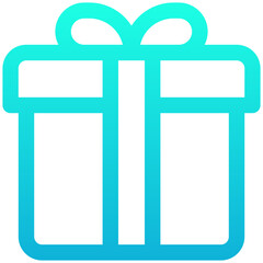 Gift Box Vector Icon, Valentines Day Gift Box, Lineal Gradient Style Isolated Vector Icon. 