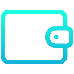 Wallet For Mobile Apps Interface Icon, E Wallet Vector Icon, Lineal Gradient Style Isolated Vector Icon. 