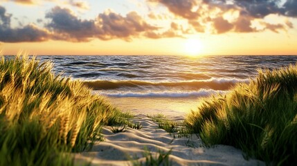 Golden Hour Beach Sunset