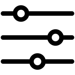 Equalizer, Adjustment Button, Setting Control Vector Icon, User Interface, User Experience, Lineal Style Isolated Vector Icon.	