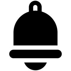 Notification Bell Icon, Notification Icon, Silhouette Style Isolated Vector Icon.