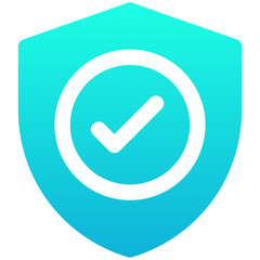 Security Icon, Shield, Protection Vector Icon, Silhouette Gradient Style Isolated Vector Icon. 