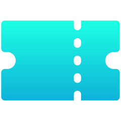 Ticket Icon, Voucher Vector Icon, Discount Voucher, Silhouette Gradient Style Isolated Vector Icon. 