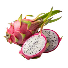 dragon fruit and slices isolated PNG or Transparency Background