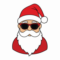 Cool Santa Claus rocking stylish sunglasses and a classic red Santa hat, bringing festive vibes with a modern, chill twist perfect for holiday fun and good cheer!
