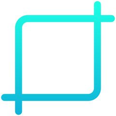 Crop Tool Icon, Lineal Gradient Style Isolated Vector Icon.