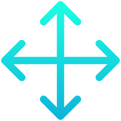 Move Icon. Image, Display, Custom Size, Lineal Gradient Style Isolated Vector Icon.