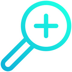 Fototapeta premium Zoom In Web Interface Icon, Lineal Gradient Style Isolated Vector Icon.