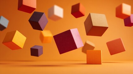 Geometric cubes floating in abstract harmony, a study of minimalism and balance
