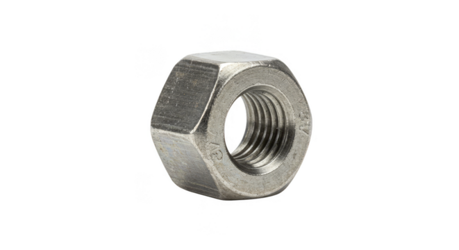 Isolated Metallic Hex Nut On Transparent Background Photo