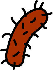 Cartoon microbe or germ with hair-like structures