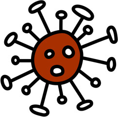 Cartoon Virus Doodle Illustration